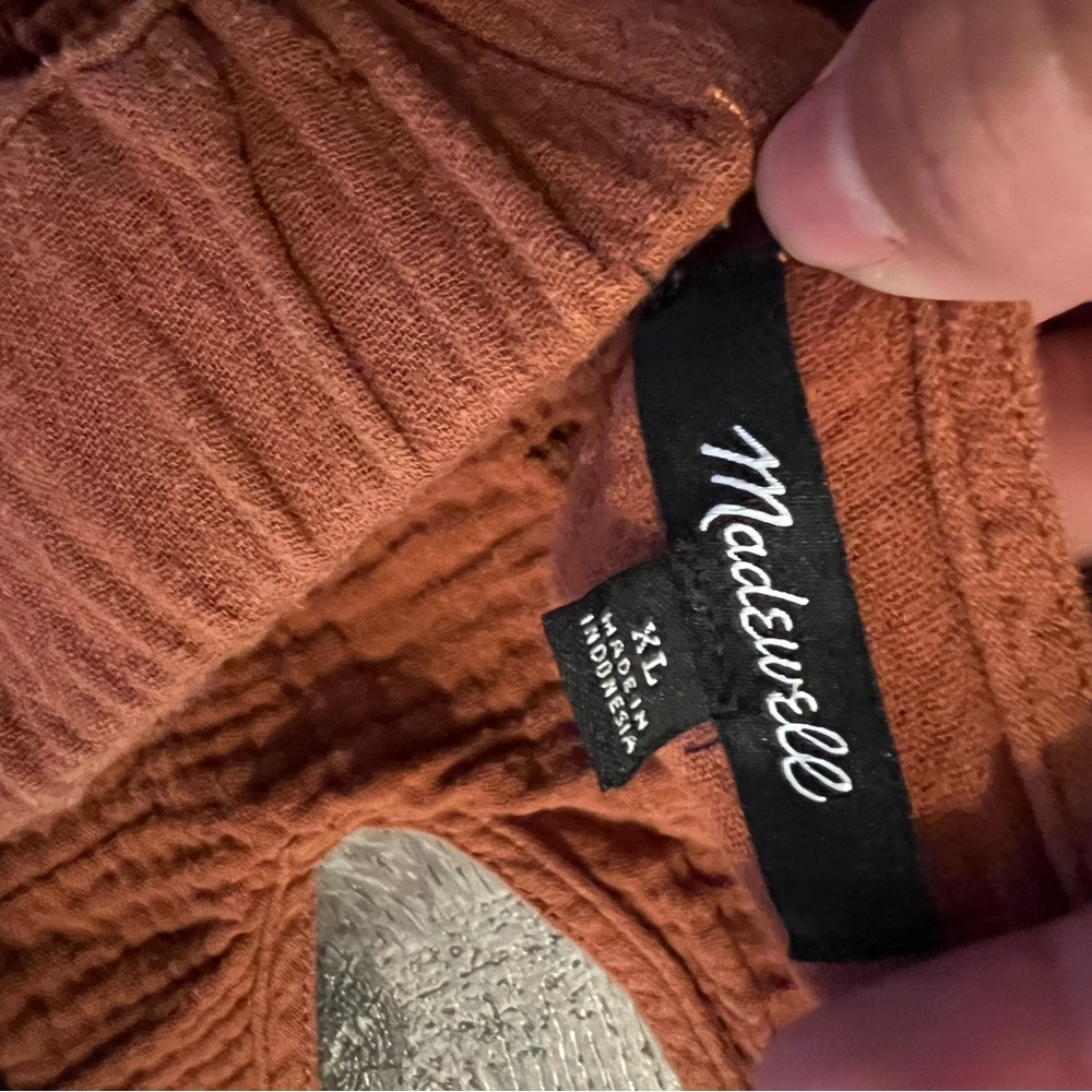 Madewell Rust Brown V-Neck Midi Dress - Picture 5 of 8